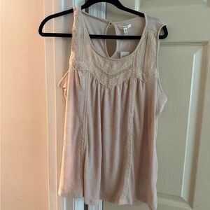 Maurices Lace-Trim Tank Top in Light Beige
